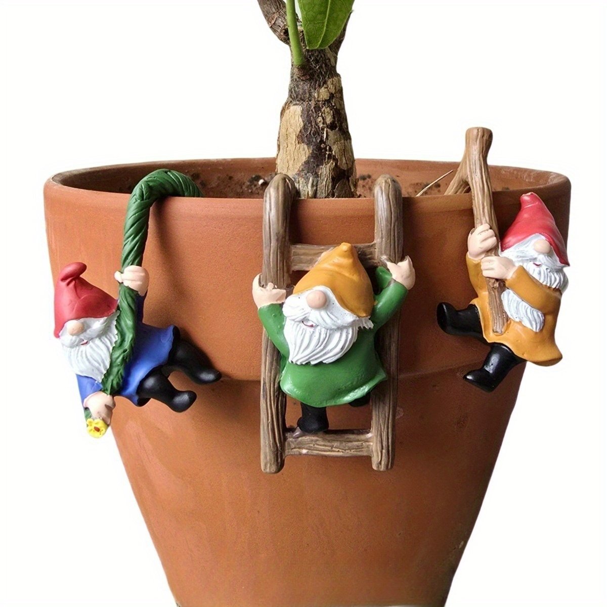 Juego de 3 duendes colgantes de resina