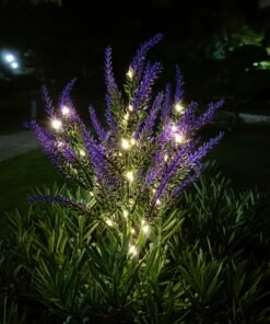 Alternative view of Un juego de luces LED solares de jardín con forma de lavanda
