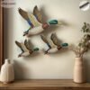3 piezas de decoración de pared de pato salvaje - Perfecto para cercas exteriores, patios, jardines de balcones y decoración de dormitorios - un regalo ideal para fiestas navideñas con familiares y amigos, adecuado para baños, villas, cabañas, Navidad