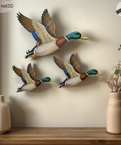 3 piezas de decoración de pared de pato salvaje - Perfecto para cercas exteriores, patios, jardines de balcones y decoración de dormitorios - un regalo ideal para fiestas navideñas con familiares y amigos, adecuado para baños, villas, cabañas, Navidad