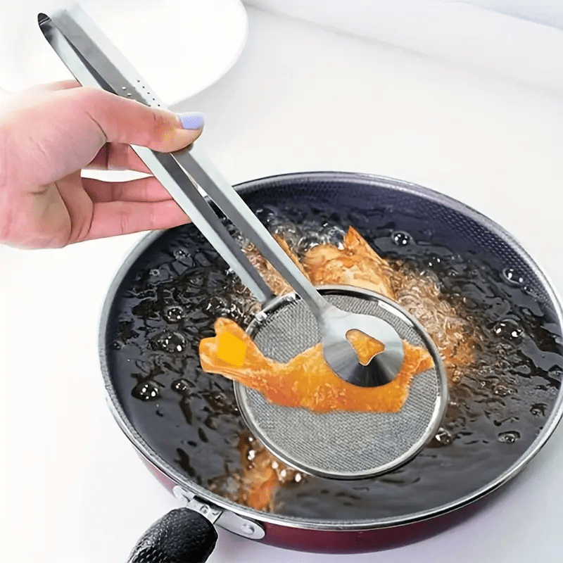 Pinzas de acero inoxidable, multifuncionales y fáciles de limpiar, ideales para cocinar alimentos más saludables, freír y asar al aire libre
