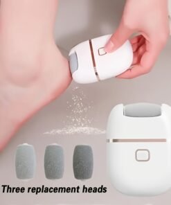 1 Máquina eléctrica recargable para el cuidado de los pies, elimina rápidamente callos y piel muerta, beige claro, fácil de limpiar, adecuada para una exfoliación suave de los pies, carga USB, portátil y fácil de usar, trata pies agrietados y secos, beige claro, viene con tres cabezales de molienda