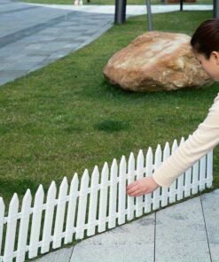 Juego de 10 paneles de valla de jardín de plástico blanco resistente