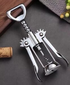 Abrebotellas de Acero Inoxidable - Sacacorchos Multifuncional con Mango Ergonómico para Abrir Botellas de Vino y Cerveza Sin Esfuerzo, Diseño Duradero Resistente al Óxido para el Hogar, Cocina y Entretenimiento