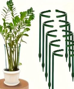 8 Piezas de Jaulas de Soporte para Plantas Ajustables de Plástico - Adecuadas para Interiores y Exteriores, Marcos Flexibles de Soporte para Jardín
