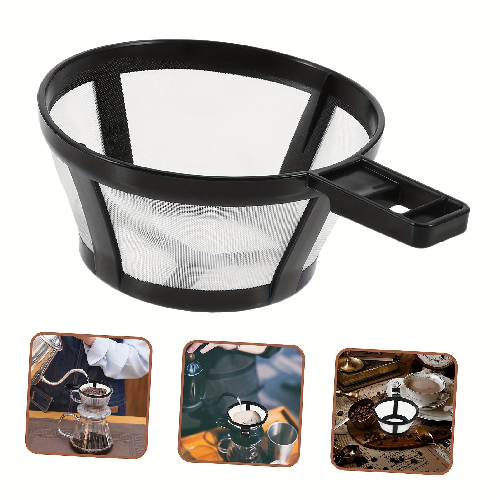Filter de Café y Té Reutilizable - Malla de Nailon Duradera, Diseño Fácil de Limpiar para Cafeteras Francesa, Servir por Encima, Máquinas de Espresso - Accesorio de Alta Calidad para Preparación