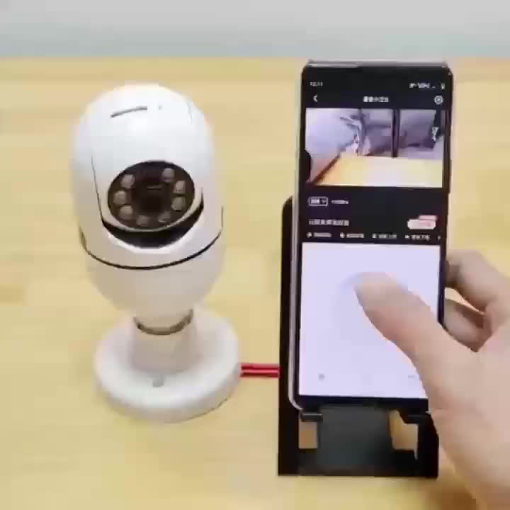 Cámara de seguridad estilo bombilla, 1 pieza, cámara doméstica inalámbrica WiFi, vigilancia interior PTZ 360°, calidad de imagen nítida, 2.4GHz, compatible con visión nocturna en color, audio bidireccional, seguimiento automático y detección de movimiento, base de rosca E27, la elección ideal para - Imagen 2