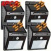 4/8 Sets de Luces Solares para Exteriores, Seguridad Solar con Sensores de Movimiento para Jardines, Vallas, Patios y Garajes