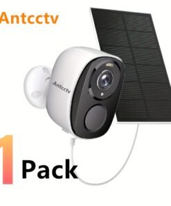 2 Juegos/1 Paquete Cámara de Seguridad Inalámbrica para Exteriores, FHD 3MP Visión Nocturna con Foco, Alimentación por Batería y Energía Solar, Detección Humana, con Panel Solar, Detección PIR, Comunicación Bidireccional, Almacenamiento en Tarjeta SD/Nube con 3 Días de Almacenamiento Gratuito