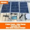 Kit de panel solar Silurian 1pc/2pcs/3pcs + 1 conector rápido 30A, controlador solar, ideal para cargar equipos como patios, camping al aire libre, vehículos recreativos (RV) y monitorear luces de calle