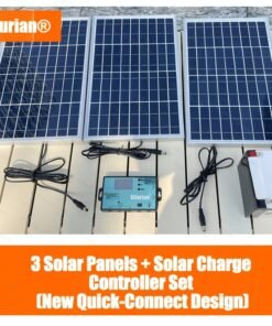 Kit de panel solar Silurian 1pc/2pcs/3pcs + 1 conector rápido 30A, controlador solar, ideal para cargar equipos como patios, camping al aire libre, vehículos recreativos (RV) y monitorear luces de calle