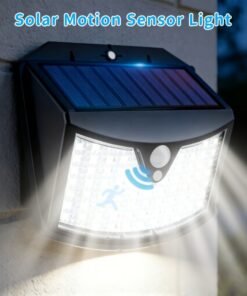 1 Paquete de 70 Luces Solares LED Blancas para Exteriores, Luces de Seguridad Inalámbricas con Sensor de Movimiento Solar, IP65 con 3 Modos de Funcionamiento para Jardín