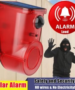 Dispositivo de Alarma con Sensor de Movimiento Solar - Multi-Modo, Detección de Gran Angular, Generador de Ruido, Detecta Movimiento, Disuade Intrusos. Excelente. Alarma de 129Db y Luces Estroboscópicas para Seguridad Interior y Exterior