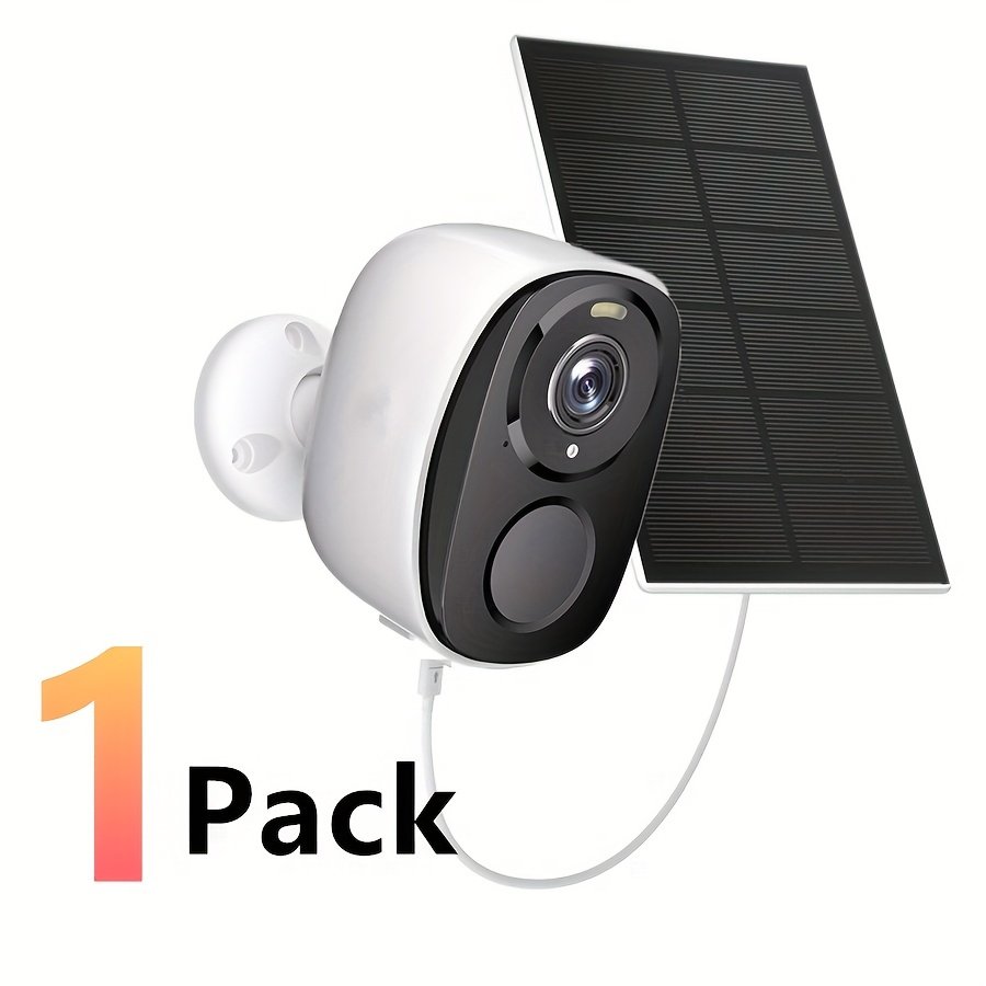 2 Juegos/1 Paquete Cámara de Seguridad Inalámbrica para Exteriores, FHD 3MP Visión Nocturna con Foco, Alimentación por Batería y Energía Solar, Detección Humana, con Panel Solar, Detección PIR, Comunicación Bidireccional, Almacenamiento en Tarjeta SD/Nube con 3 Días de Almacenamiento Gratuito