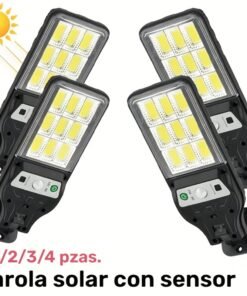 Lámpara solar de calle para exterior de 1/2/3/4 piezas, lámparas de pared COB recargables con energía solar y sensor de movimiento, luces de pared LED solares inteligentes para terraza, jardín, patio, villas, balcones, paredes, luz decorativa portátil para patio y jardín