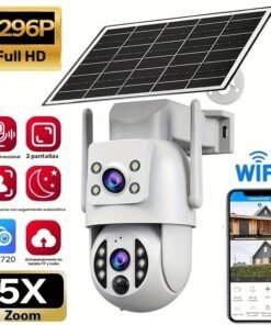 [JOOAN] Cámara de Vigilancia Solar de Doble Lente: Unidad Individual de Vista Dual, Seguimiento Automático y 1296P Full HD, Altavoz de Alta Calidad y Notificación Push de Alerta APP, Adecuada para Monitoreo de Seguridad de Huertos y Exteriores