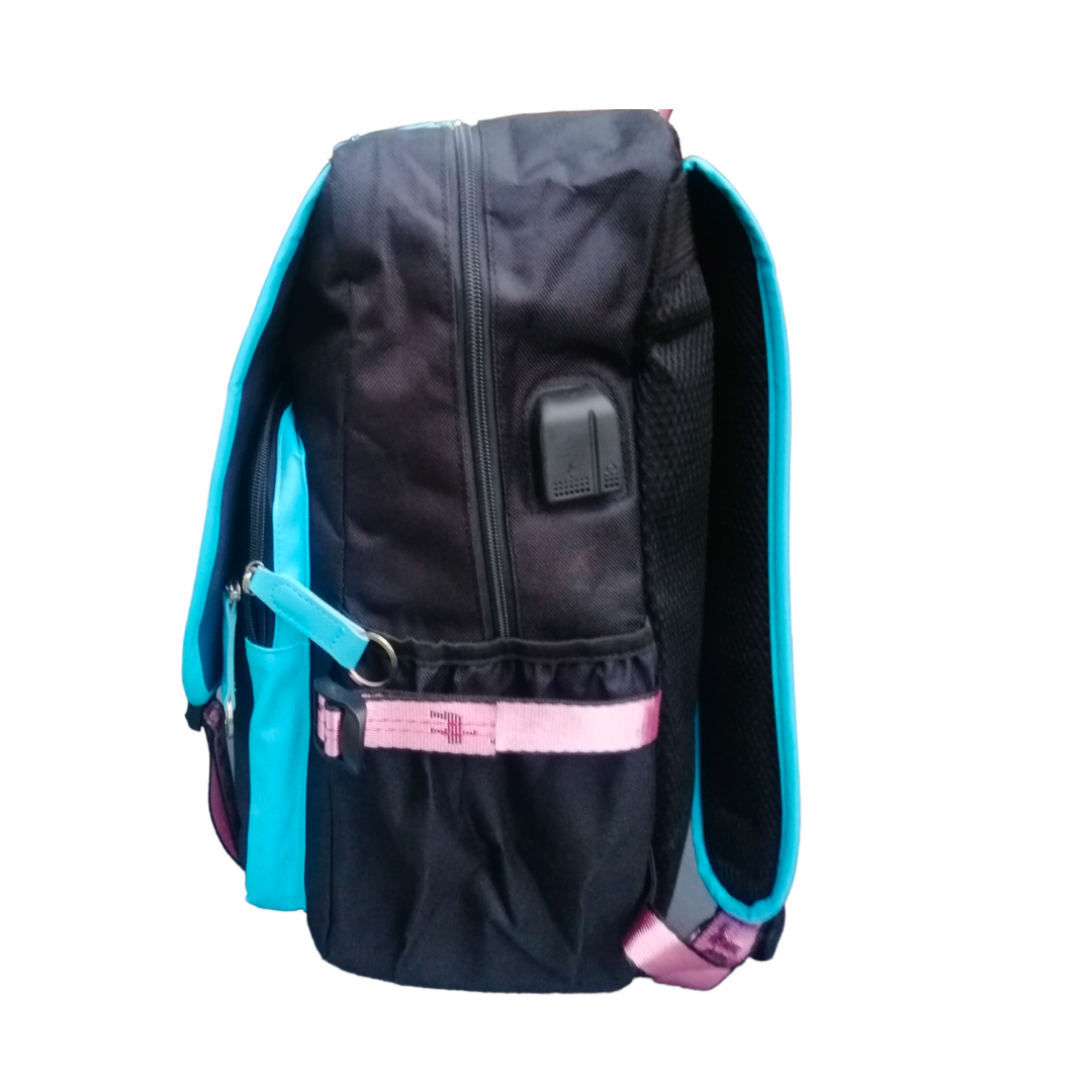 MOCHILA ESCOLAR BTS color celeste - vista 2