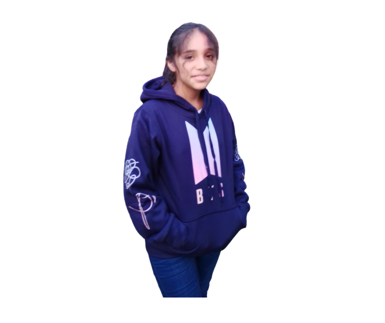 Polera con Capucha Bts Rosada — Sbalott Perú